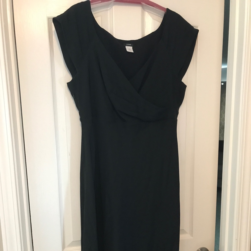 Silk JCrew Black Dress